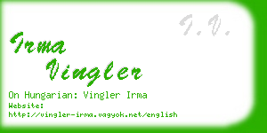 irma vingler business card